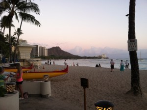 Sunset at Waikiki beach in Oahu, Hawaii. Not a bad place to earn an income, or reason to adopt these ideas…