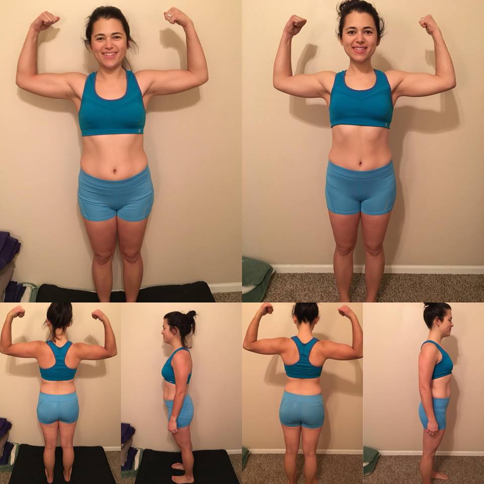 Before and after pictures for Brittany after completing Hammer and Chisel